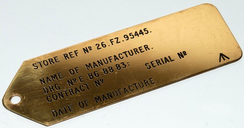Brass tag plate - brass,